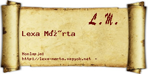Lexa Márta névjegykártya